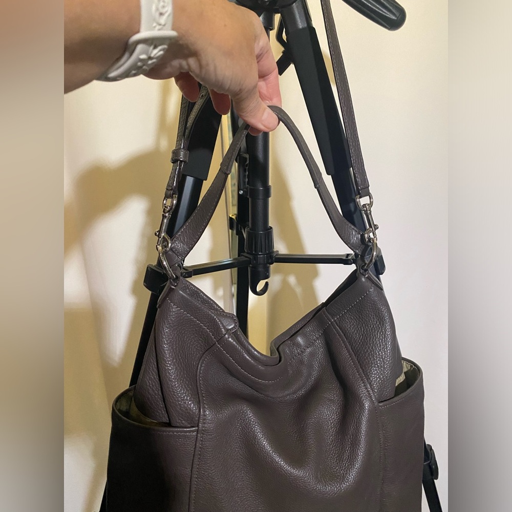 Coach Convertible Parker Brown/Grey Leather Hobo - Picture 5 of 13